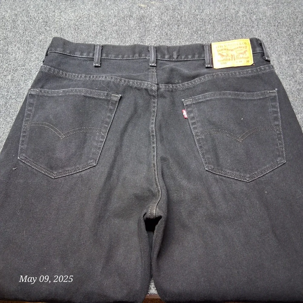 Levi 550‎ Jeans Men 38x30 Black Relaxed Tapered Denim Casual Work Pants